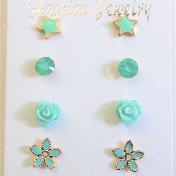 Jewelry - Light Mint 4 pr. Assorted Stud Earring Set